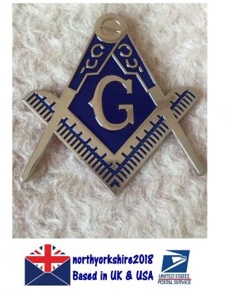 Blue Mason Us Freemasonry Masonic Auto Car Emblem Decal Enamel Badge Sticker