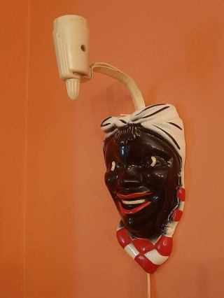 Vintage Aunt Jemima Black Americana Wall Lamp