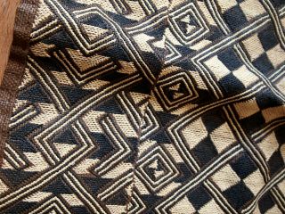 African Textile Kuba Raffia Cloth Fabric Handmade - 22 " X24 "
