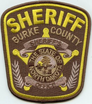 Burke County North Dakota Nd Sheriff Police Patch