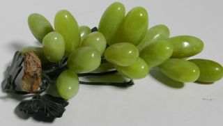 Three Vintage Asian Jade Green Grape Clusters Vt3146,  Vt3092,  Vt3091