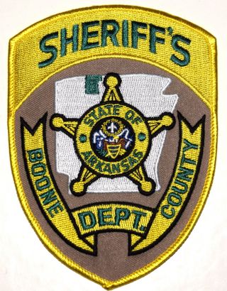 Boone County Arkansas Ar Police Sheriff Patch State Shape Outline City Star Lg