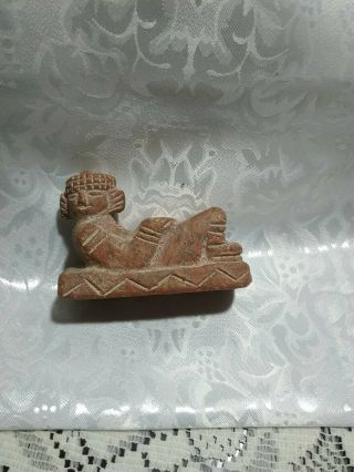 Mexican Folk Art Pottery Ceramic Figure Mayan Aztec Pre - Columbian