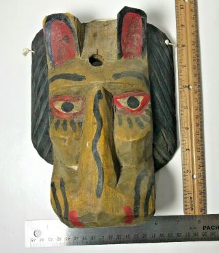 Vintage Tribal African Hand Carved Hand Painted Wood Mask 1