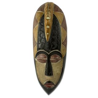 African Peace Mask Wood Wall Art Artisan Design 