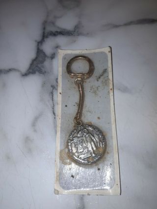 Vintage " Rare " Brass Nasa Apollo 11 First Man On The Moon Commemorative Keychain