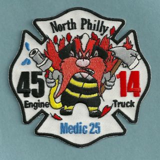 Philadelphia Fire Department Engine 45 Truck 14 Fire Company Patch Yosemite Sam
