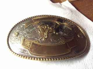 Western/rodeo Belt Buckle.  German Silver.  Large
