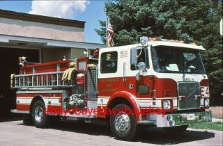 Fire Apparatus Slide,  Engine 4,  Santa Fe / Nm,  1993 Volvo - White / Becker