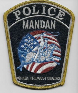 Mandan Police State North Dakota Nd Colorful Us Flag