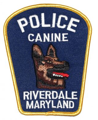 Riverdale – Canine K - 9 - Maryland Md Sheriff Police Patch Dog German Shepherd