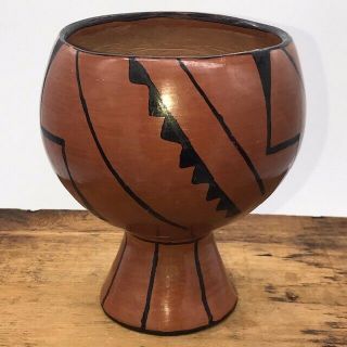 Maricopa Pueblo Pedestal Bowl,  H:5.  5 " X W:4.  5 " Native American Pottery