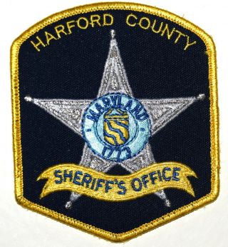 Harford County Maryland Md Sheriff Police Patch Vintage Old Mesh