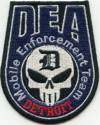 Dea Detroit Michigan Mi Mobile Enforcement Team Narcotics Police Patch