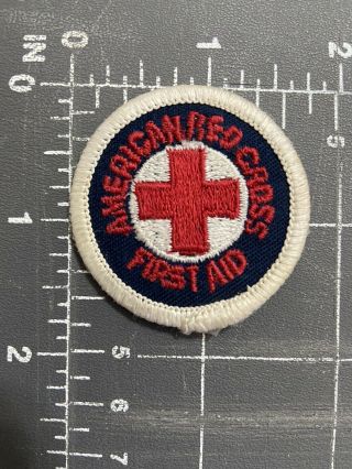 Vintage American Red Cross First Aid Patch Arc Aed Cpr Emt Life Guard Give Blood