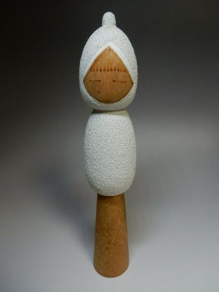 Snow Girl Japanese Kokeshi Wooden Doll By Issetsu Kuribayashi 29cm 11.  4inch