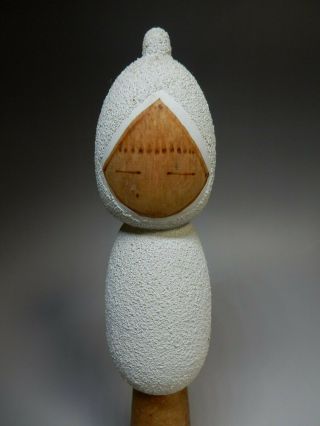 Snow Girl Japanese Kokeshi Wooden doll by Issetsu Kuribayashi 29cm 11.  4inch 2