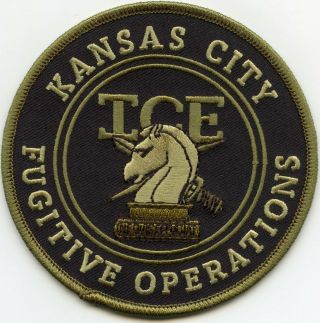Kansas City Missouri Mo Ice Fugitive Operations Subdued Green Police Patch