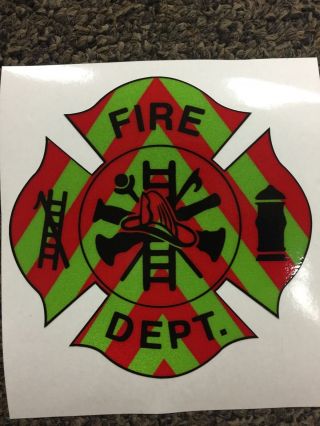 Fire Department Emt Firefighter Chevron Reflective 3m Vehicle Sticker Decal 4 "