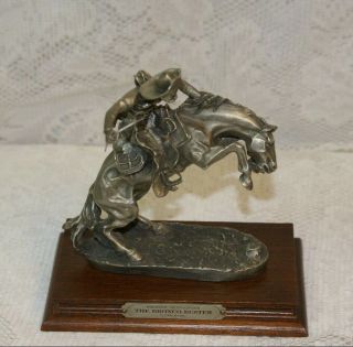 Chilmark Pewter " The Bronco Buster " Statue Inspired By Remington