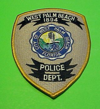 West Palm Beach Florida (gold Border) Fl Police Patch