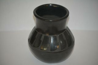 Santa Clara Pueblo Indian Pottery Vase Julia Martinez Black Pottery 5 1/8 " Tall
