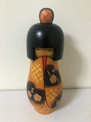 Japanese Sosaku Kokeshi Doll By Takamizawa Kazuo 11 1/4 Inches 28.  5 Cm
