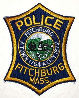 Fitchburg Massachusetts Ma Police Sheriff Patch Rr Railroad Train Steam Engine