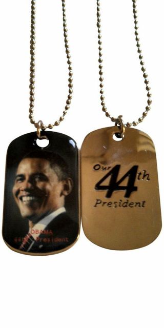 Obama - Our 44th President Barack Obama (gift Boxed) Dogtag W/ Engraved 44