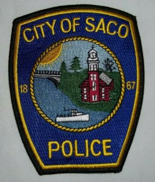 Embroidered Uniform Patch City Of Saco Police Maine Nos