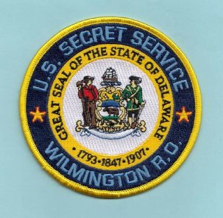 B17 1 Usss Wilmington F.  O.  Federal Police Patch Secret Service Executive Agent
