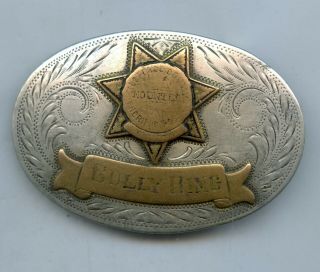 Sterling Silver Irvine Jachens Nez Pierce Mounted Sheriff Posse Belt Buckle