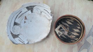 2 Authentic Anasazi & Gila Bowls Pueblo Pottery Pre - Columbian No Resto