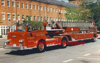 Fire Apparatus Print,  Ladder - Truck 3,  Holyoke / Ma,  1963 Pirsch Tiller