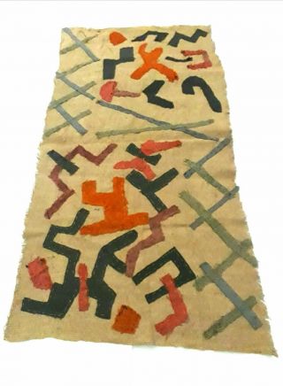 Kuba Cloth Textile Tribal Ceremonial Skirt Congo,  44 " X23 " (3.  7x1.  9) Feet