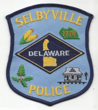 Selbyville Delaware De Police Patch Train Station Corn Holly
