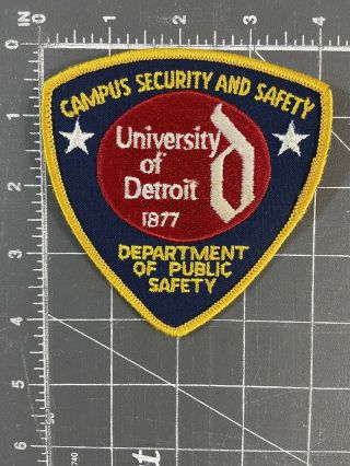 University Of Detroit Department Of Public Safety Patch Police Campus Security D