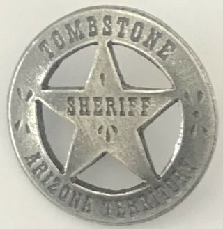 1 In Hat Pin Tombstone Sheriff Arizona Territory Old West Badge 15 Made In Usa