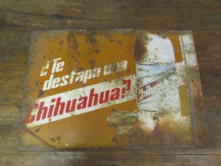 Old Chihuahua Mexican Beer Sign 1 - Restaurant Bar - Vintage - 26x19 In.  - Two Sided