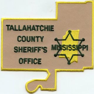 Tallahatchie County Mississippi Ms County Outline Shape Sheriff Police Patch