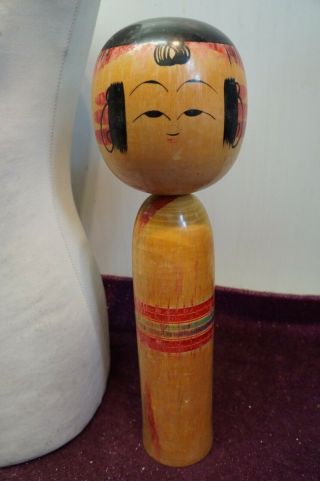 Large 18.  5 " Vintage Japanese Hand Made Wood Kokeshi Doll,