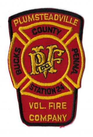 Plumsteadville Pa Pennsylvania Volunteer Fire Co.  24 Patch - Cheesecloth