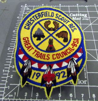 Chesterfield Scout Res.  Great Trails Council Boy Scout 1992 Embroidered Patch
