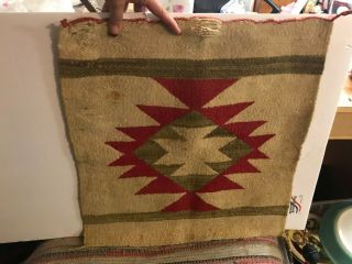 Vtg 1800s Native American Indian Horse Blanket Wool Hand Woven Star Center