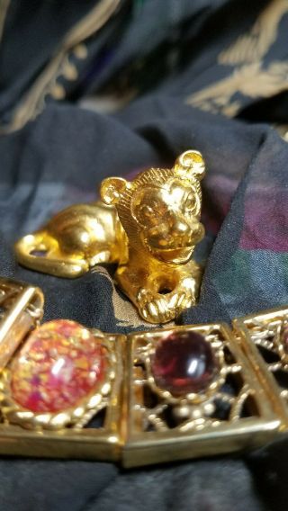 Mma Metropolitan Museum Of Art Brass Egyptian King Tut Lion 24k Gold Pl Vintage