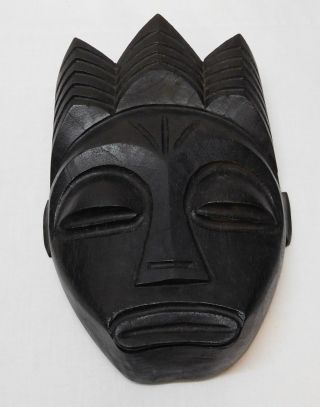 Wood Face Mask Hand Carved Black Marked J Lopez Cuba