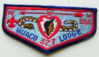 Oa Order Of The Arrow Huaco Lodge 327 Flap,  Heart O 