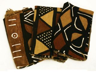 Authentic African Mud Cloth Fabric Bambara Mali 45 " X63 " Bògòlanfini Mudcloth 4cl