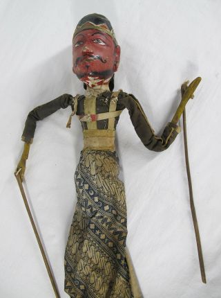 Antique Wayang Golek Wooden Stick/rod Puppet Of Java Indonesia Possibly Rama Yqz
