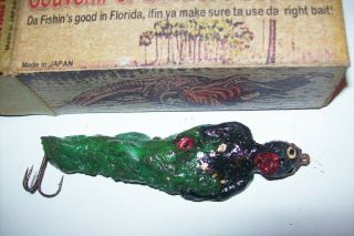 Vintage Black Americana Small Gator Bait Novelty Old Florida Style Fishing Lure